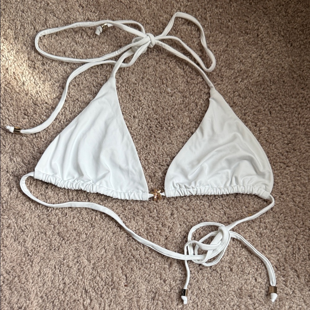 White Triangle Bikini Top